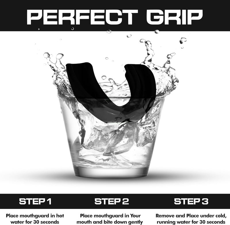 BFS IMPEX Mouth Guard Sports for Adults Best for Teeth,MMA Mouth Guard with Case for Boxing,Karate,Rugby,Football MouthGuard (Black) - Image 2